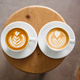 two cups of cappucino